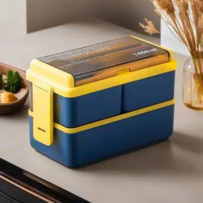 OMORTEX Section Lock Lunch Box For College, School, Office 3 Containers Lunch Box  (1400 ml)