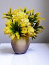 oms Yellow, Yellow Rose Artificial Flower with Pot  (22 cm, Pack of 1, Flower with Basket)...