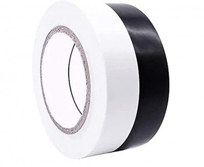 On Blow PVC Insulation Electrical Tape | 1 White and 1 Black | (25 Meters) (Pack of 2)