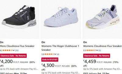 Loot Deal : ON Cloud Sneakers Upto 80% Off (Premium Brand)