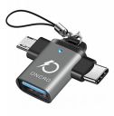 ONCRO® Smart LED Indicator Metal Female Gray USB 2 in 1 OTG Adapter OTG Adapter Micro USB Type c All in 1 Multi OTG Connector for Mobile OTG hub USB 3.0 High Speed Data Transfer Converter for Android...