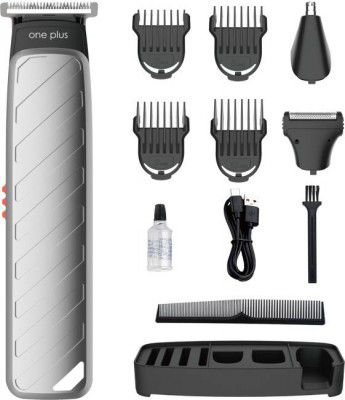 One Plus OP 511 Cordless Professional 8 in 1 Grooming Kit Washable Trimmer 120 min Runtime 4 Length Settings  (Silver)