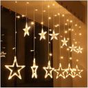 One94Store 12 Stars 138 Led Curtain String Lights Window Curtain Lights, White (138 Led-Star, Copper, Pack of 1)...