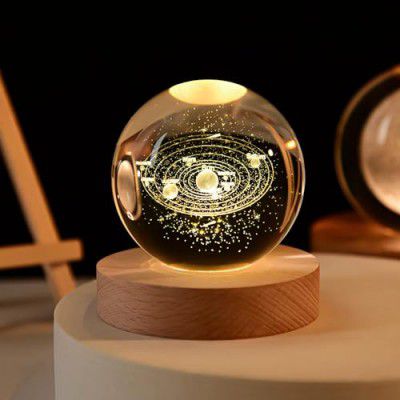 One94store 3D Galaxy Crystal Ball Night Lamp (Galaxy)(Warm White)