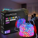 One94Store 8M LED Rope Light – Multicolor Waterproof Decorative Strip, 48 LEDs/m Plug-in Running Lights ...