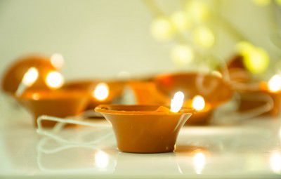 One94Store Brown Diya String Light 18 Plastic Diya