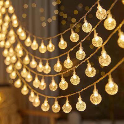 One94Store Crystal Ball String Lights – 14 LED, 3 Meter Warm White