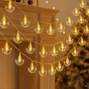 One94Store Crystal Diya LED String Fairy Lights – 3 Meter, 14 LED Warm White Waterproof Decorative Lights...