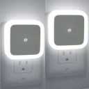 One94Store Night Sensor Light Bulb Comes with Smart Automatic ON/Off Dim LED Lights | Energy-Saving Night Lamp (White) - Pack of 2-Plastic...