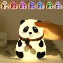 One94Store Panda Night Light for Kids- Rechargeable Silicone LED Lamp, 7-Color Changing, Perfect Room Decor & Gift for Toddler, Children, Teens- Cute Valentine'S Day Present (Close Eye), Sandal...