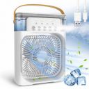 One94Store Portable Humidifier Air Cooler Fan Mini Cooler for Home with 3 Speed Mode, Mist Fan with Water Spray, 7 Color LED and Timer, USB Personal Cooler Desk Fan for Shop, Office, Kitchen (USB Powe...