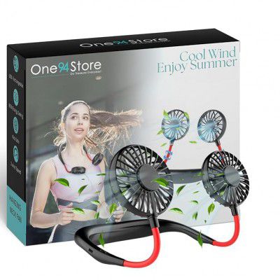 One94Store Portable Neck Fan – 1200mAh USB Rechargeable (Black)