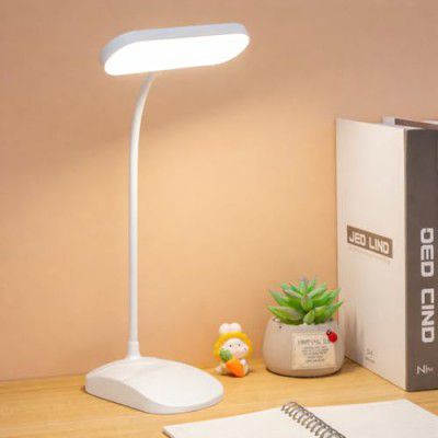One94Store SlimGlow Design Rechargeable LED Table Lamp | Adjustable Desk & Study Light | USB Powered Reading Lamp with Stable Base (White)