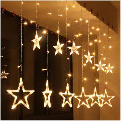One94Store Star Curtain LED String Lights – 138 LED, 8 Flash Modes, Warm White Copper Wire Fairy Lights (3 Meter)