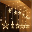 One94Store Star Curtain LED String Lights – 138 LED, 8 Flash Modes, Warm White Copper Wire Fairy Lights (3 Meter)...