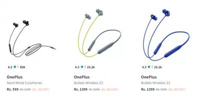 OnePlus Earphones Start at Rs 599