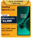 OnePlus Nord CE 3 5G @ ₹22,999/- During Big Billion Days Sale...