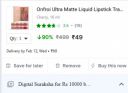 Onfroi Ultra Matte Liquid Lipstick Transferproof and Waterproof. High Pigmentation (Cherry, 16 ml)...