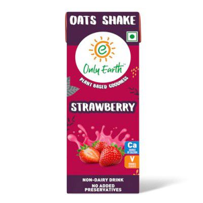Only Earth Strawberry Oats Shake | With Calcium, Vitamin D, B1, B2 and B12 | 165ML