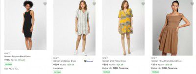 Only Women's Dresses Start's At ₹499