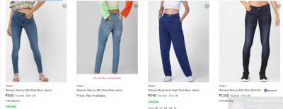 Only Women's Jeans Start's At ₹599