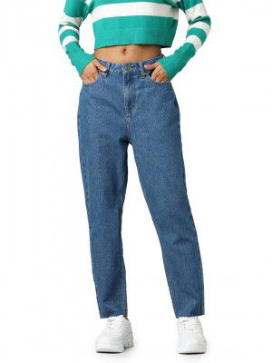 ONLY Women's Mom Fit High Rise Jeans
