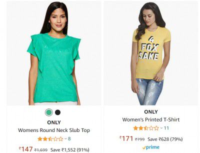 ONLY Women's T-Shirt up to 91% off