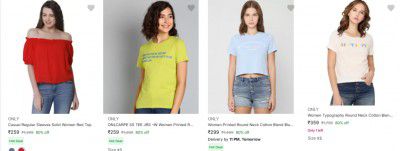 Only Women's Topwear Start's At ₹259