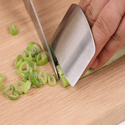 Onmall Stainless Steel Finger Cutting Protector Hand Guard Safe Chopping Slice Kitchen