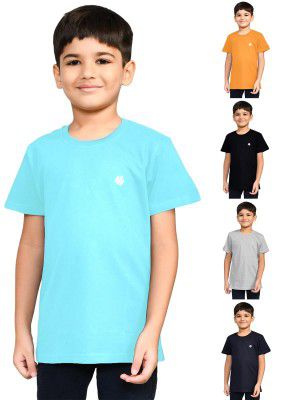 ONN Boy's Half Sleeves Round Neck Cotton T-Shirt | Pack of 5