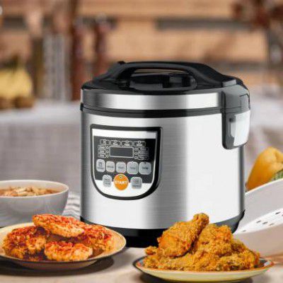 Onshoppy Polris 5L Multifunctional Electric Rice Cooker With Food Steamer Travel Cooker Electric Rice Cooker  (5 L, Black, Grey)