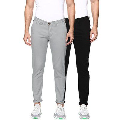 OOBANI Mens Skinny fit Trouser (Pack of 2)