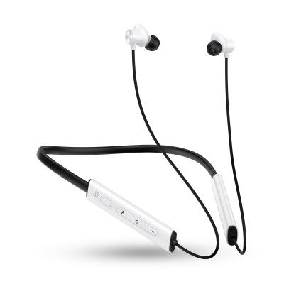OOGE Tune 21 Wireless Neckband (White) – Type-C Charging, AI ENC Noise Cancellation