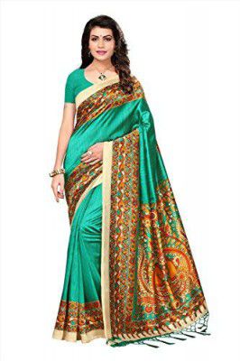Oomph! Women’s Art Silk Printed Kalamkari Sarees with Tassles