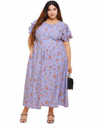 OOMPH! Women's Crepe A-Line Maxi Dress - Green