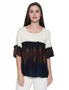 OOMPH! Womens Viscose Ruffeld Top - Alabaster White...