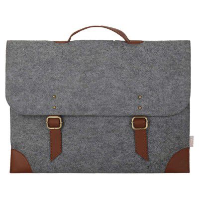 OON 15 Inch Laptop Bag Sleek Felt Steel Light Grey External Size 16.1 inch Easy fit Upto 15 inch notebooks