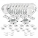 La Opala Diva Classique Collection Opal Glass Crockery | for Family of 8 | Dinner Set 61 pcs Mystrio Black...