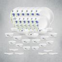 La Opala Opal Glass Crockery | for Family of 6 | Dinner Set 35 pcs Floral Fountain...