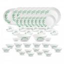 La Opala Diva Classique Collection Opal Glass Crockery | for Family of 8 | Dinner Set 53 pcs...