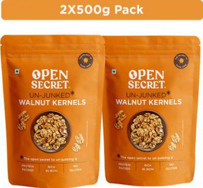 OPEN SECRET Akhrot Kernel Pack of 2 | High Protein Walnuts  (2 x 500 g)