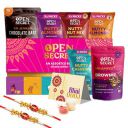 Open Secret BhaiDooj Chocolate Hamper|1 Gift Box (12 Assorted Cookies)|Brownie|Dark Chocolate(10 Bar)|Roli Chawal |2 tikka threads|1 BhaiDooj Card|Healthy Food Hamper|BhaiDooj Combo|Gift set for Kids/...