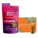 Open Secret Chocolate Almond Brownie (Pack 6), Brownies Gift Hamper | Card, Lights| Zero Refined Sugar No Maida Guilt| Healthy Special Hamper Snacks Combo Box...
