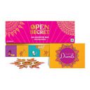 Open Secret Diwali Gift Hamper Item Snacks Combo Box | Assorted Cookies + Card + Designer Rangoli...