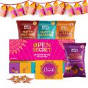 Open Secret Diwali Gift Hamper Item Snacks Combo Box | Assorted Cookies + Nuts + Card + Decorative Lanterns + Designer Rangoli...