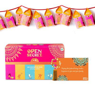 Open Secret Fathers' Day Gift for Dad| Assorted Chocolate Cookies Biscuits, Decor Lights Lantern, Card| Healthy Special Hamper Snacks Combo Box