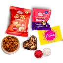 Open Secret Gift Hamper: 4 Items Combo - Festive Card, Brownies, Tandoori Mix Nuts, Roli and Chawal | Premium Gift Hamper for Employees, Family, Friends | Diwali Gift Box with Chocolate Brownie, Dry F...