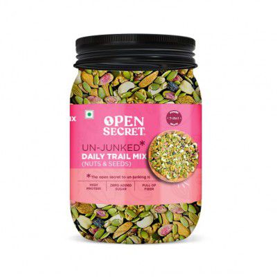 Open Secret Trail Mix | 7 in 1 Mixture | Mixed Nuts with Dry Fruits | Cashews | Almonds | Pista | Walnut | Raisins | Pumpkin Seeds | Healthy Snacks | Reusable Jar (1000g) (7 in 1 Trail Mix, 1 Kg)