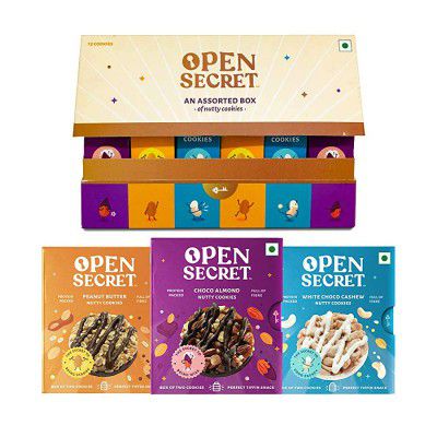 Open Secret Unjunked Cookies|18 Cookies |Assorted Gift Box + 3 Tiffin Boxes