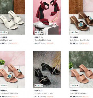 Myntra Loot : Upto 82% OFF - Ophelia Womens Footwear | Starts At Rs.397